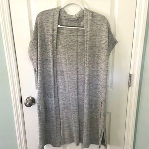 Athleta Heather Grey Long Cardigan
